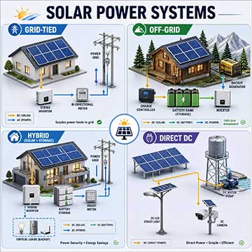 Hvilke typer solenergisystemer finnes det?